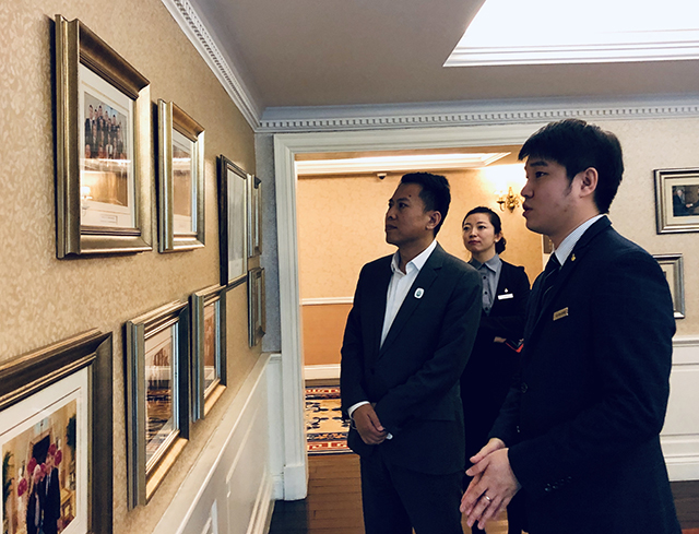 北京市劲松职业高中郭延峰校长带领部分干部到北京饭店诺金进行调研
